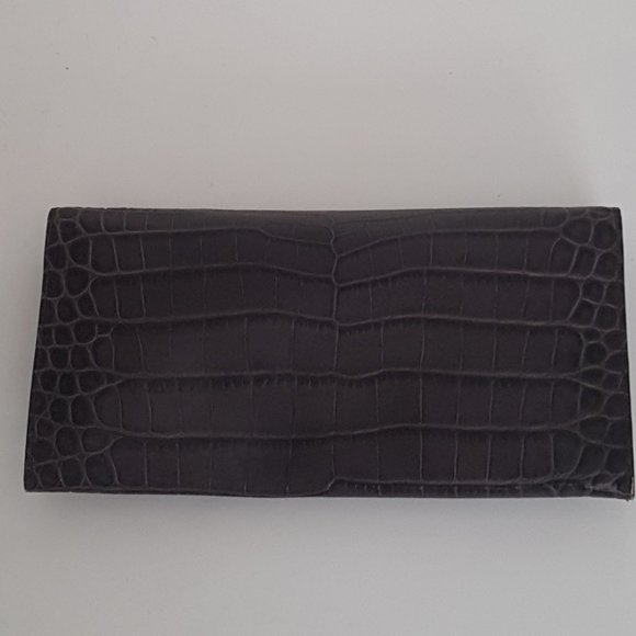 MICHAEL KORS JET SET CHARM LARGE WALLET ON A CHAIN BROWN  Leather Crocodile - Picture 3 of 16